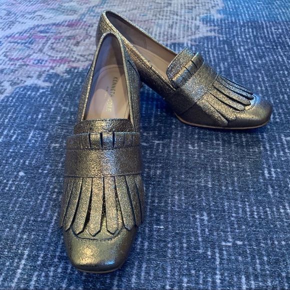 Kenneth Cole Macey gold sparkle loafers 9 - Picture 2 of 15